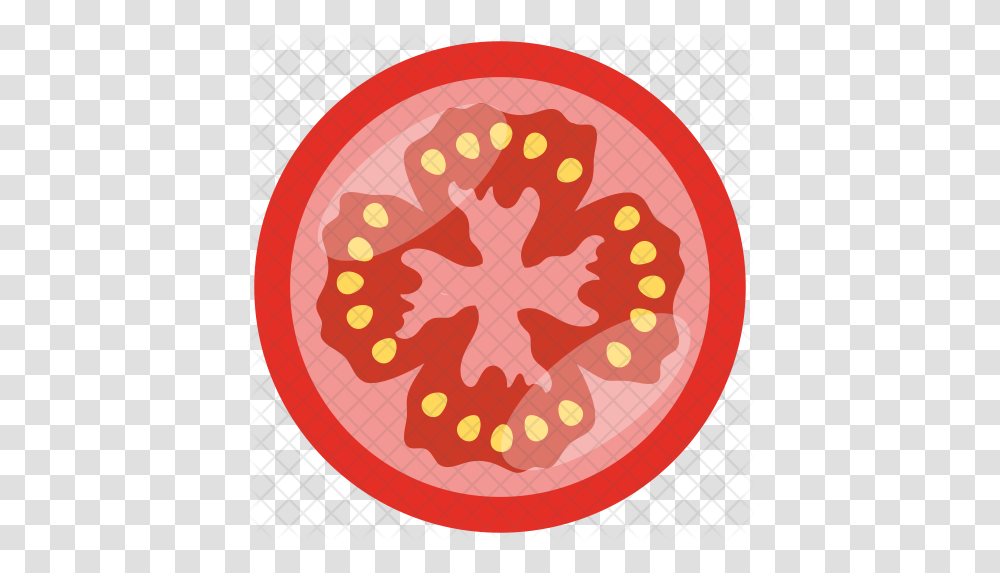 Tomato Slice Icon Of Flat Style Circle, Sweets, Food, Plant, Meal Transparent Png