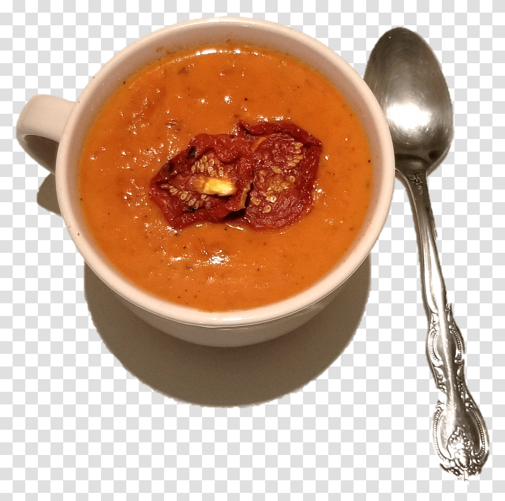 Tomato Soup, Bowl, Spoon, Cutlery, Dish Transparent Png