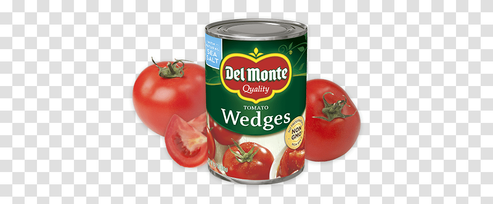 Tomato Wedges Del Monte Tomato Wedges, Plant, Food, Ketchup, Aluminium Transparent Png