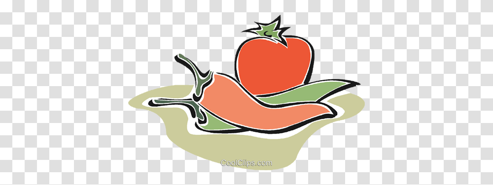Tomato With Red Peppers Royalty Free Vector Clip Art Illustration, Plant, Food, Vegetable Transparent Png