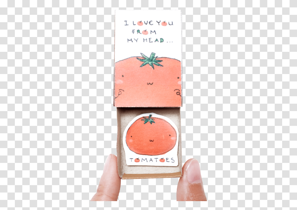 Tomatoes I Love You From The Head Matchbox Card Cute Love U Matchbox Card, Plant, Person, Fruit, Food Transparent Png
