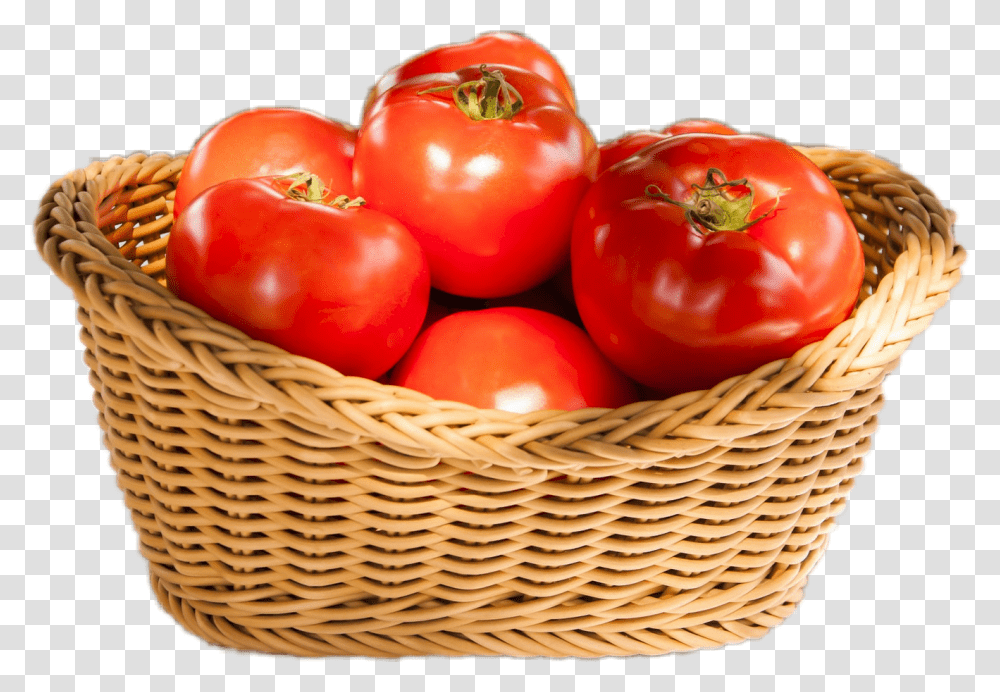 Tomatoes Vegetable Tomato, Plant, Basket, Food Transparent Png