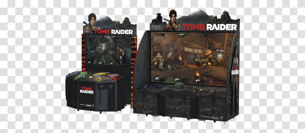 Tomb Raider Arcade Machine, Person, Human, Train, Vehicle Transparent Png