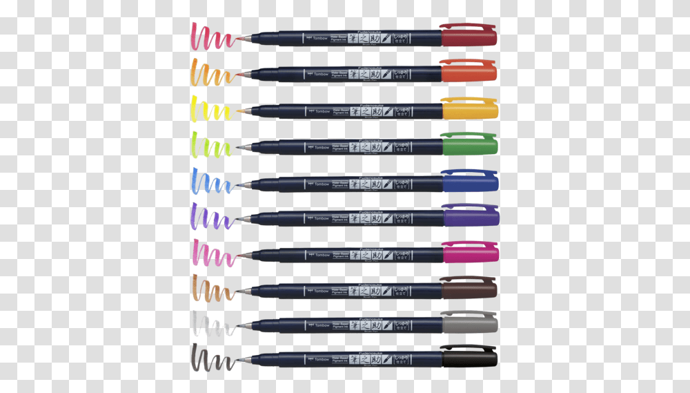 Tombow Fudenosuke Brush Pen Colors, Marker, Weapon, Weaponry Transparent Png