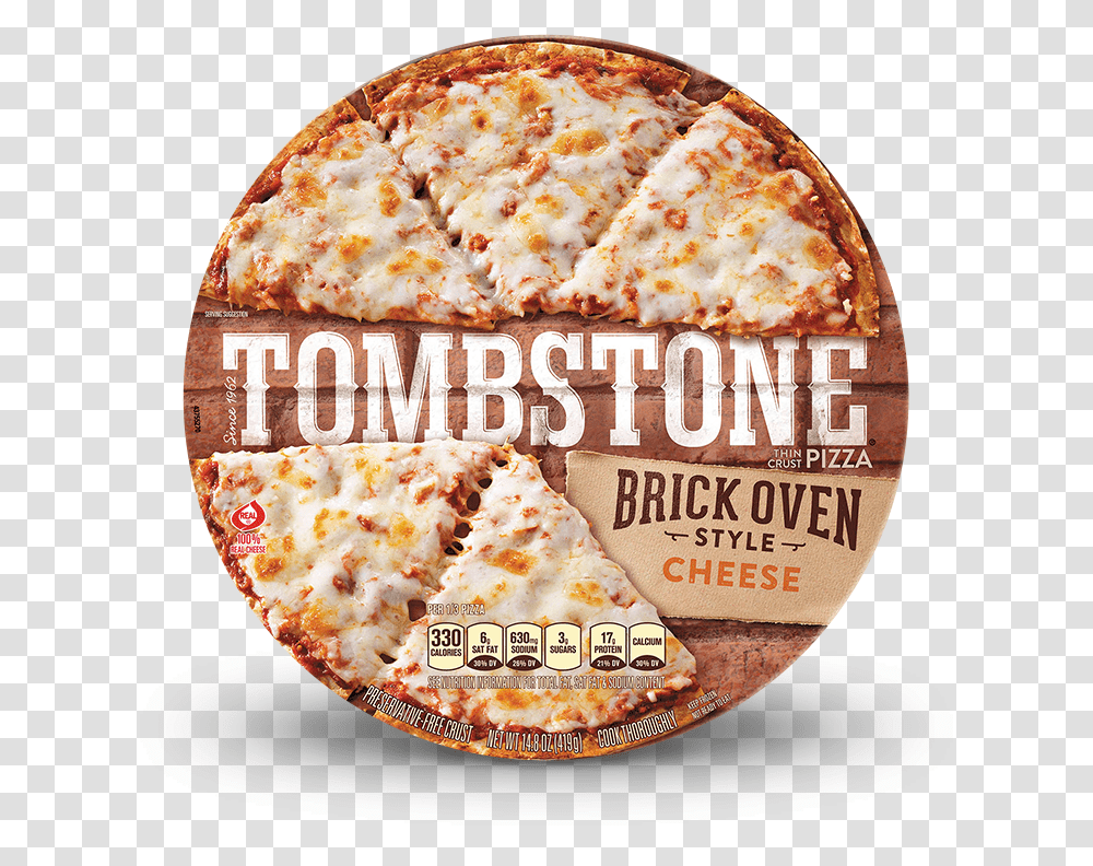 Tombstone Brick Oven Cheese Pizza Pizza, Food, Disk, Dvd Transparent Png