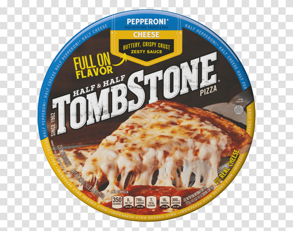 Tombstone Half Amp Half Pepperoni Amp Cheese Frozen Pizza Tombstone Pepperoni And Sausage Pizza, Food, Disk, Dvd, Burrito Transparent Png