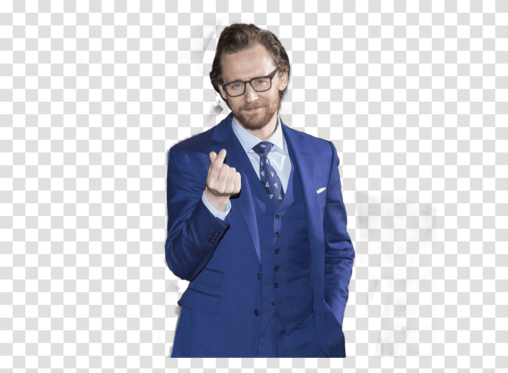 Tomhiddleston Loki Blue Heart Love Avengers Aesthetic Gentleman, Tie, Accessories, Suit, Overcoat Transparent Png