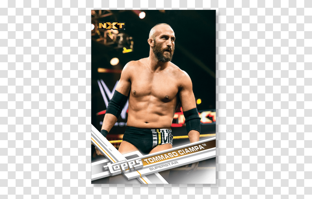 Tommaso Ciampa 2017 Topps Wwe Base Cards Poster Barechested, Person, Face, Skin, Sport Transparent Png