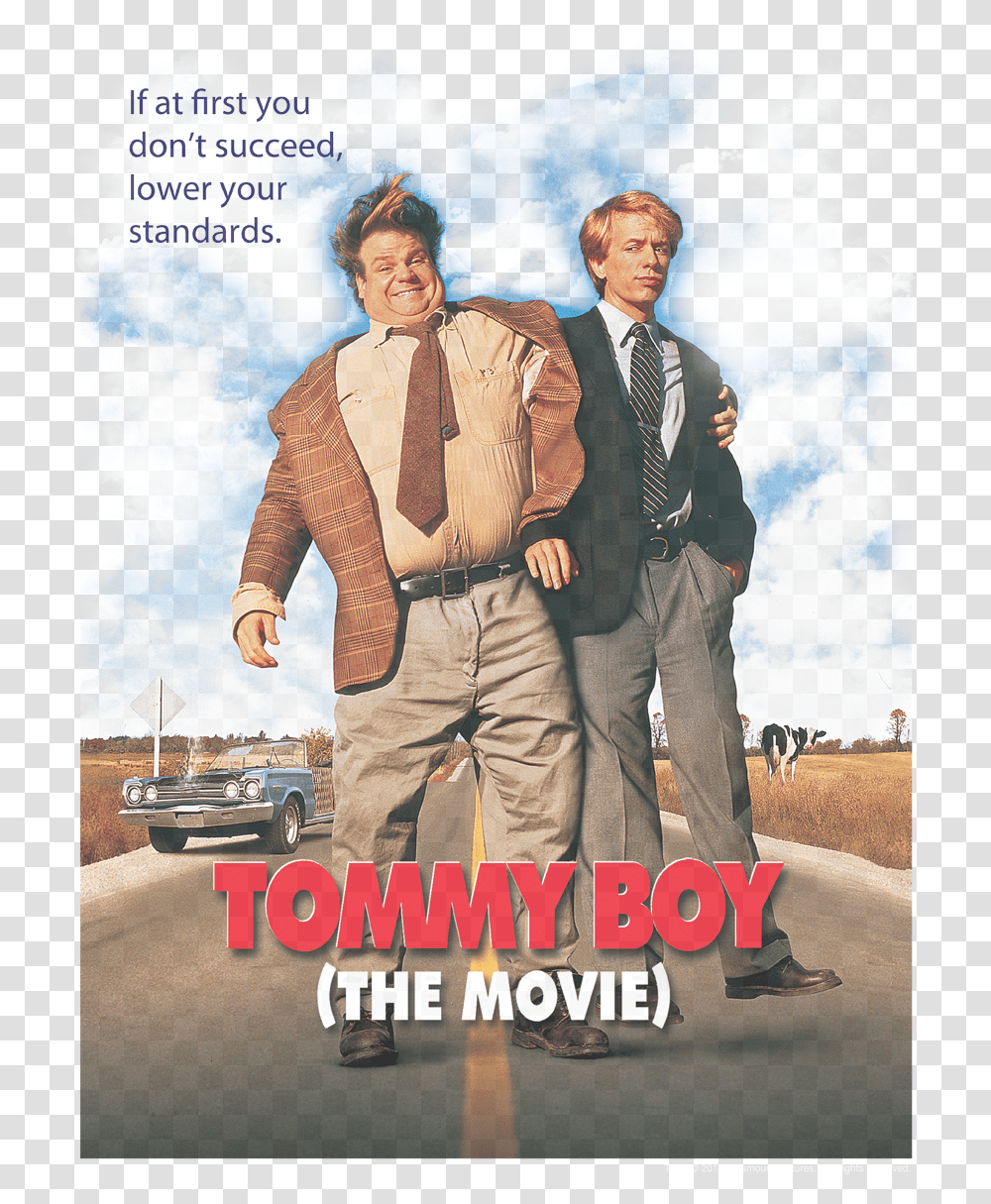 Tommy Boy Movie Poster Men's Regular Fit T Shirt Tommy Boy Movie, Person, Tie, Advertisement Transparent Png