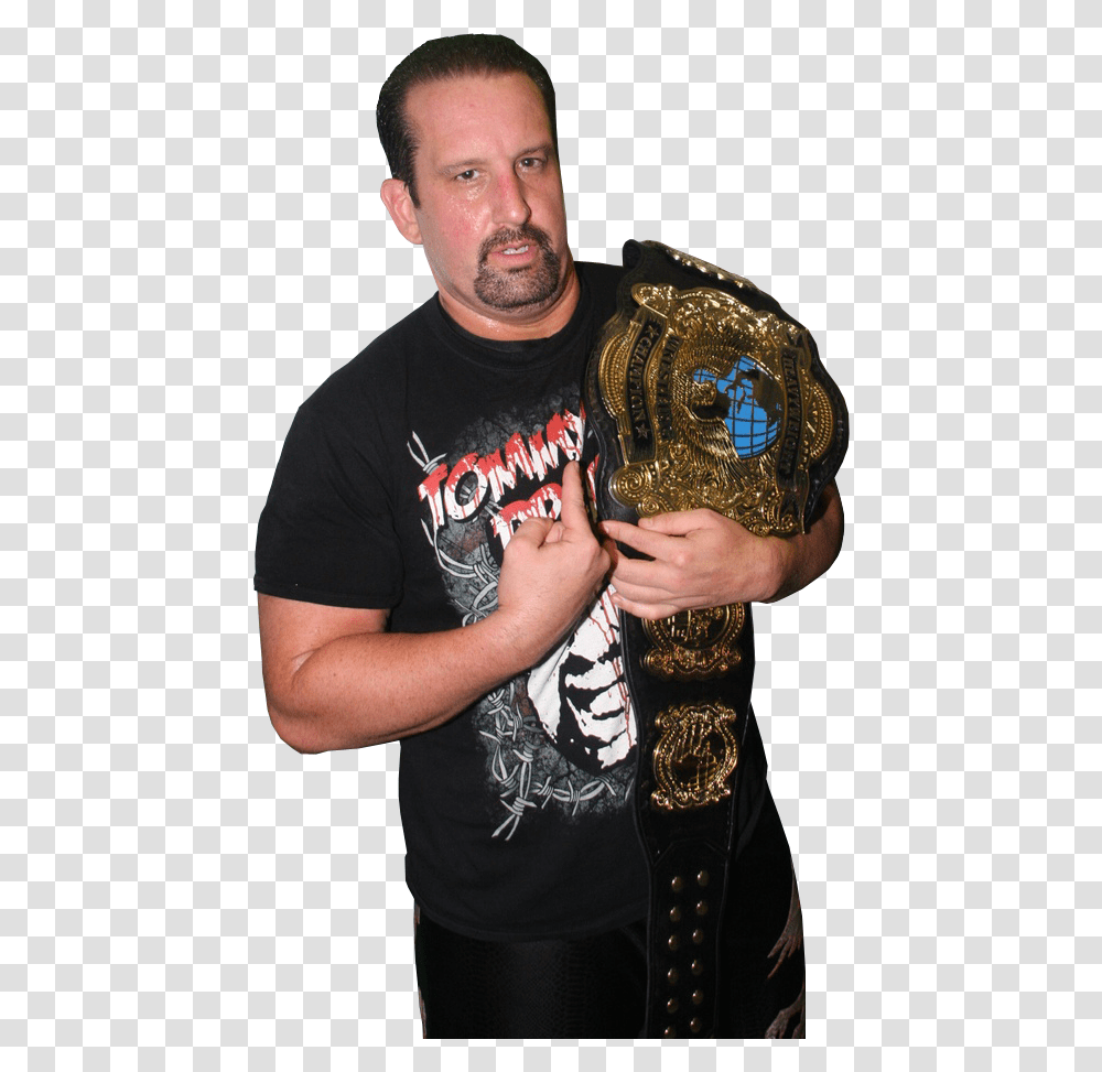 Tommy Dreamer Fwe Champion Tommy Dreamer Attire Ecw, Person, Skin, Man Transparent Png