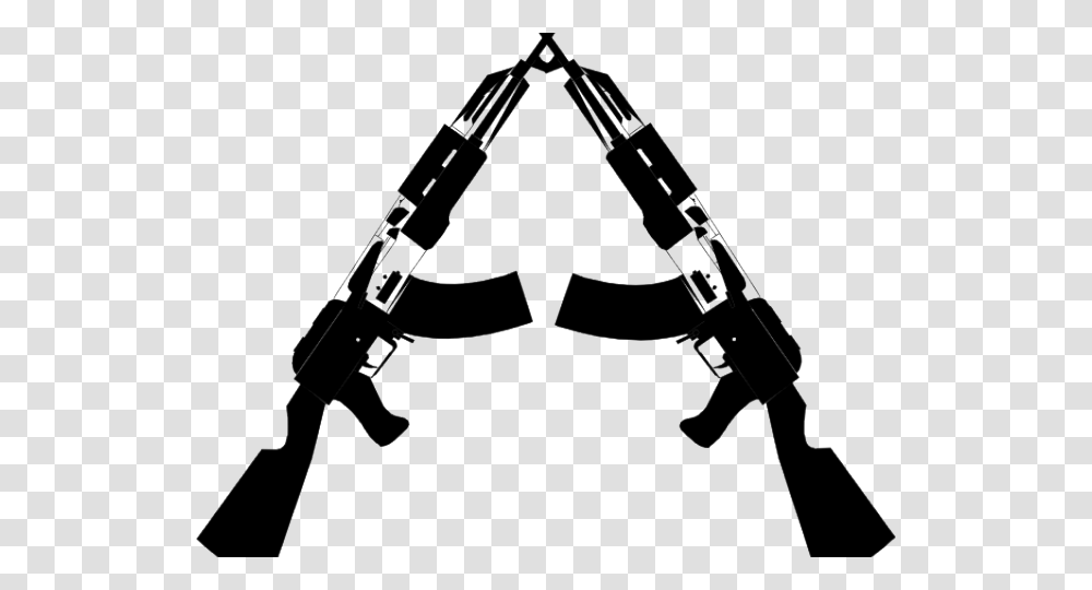 Tommy Gun Crossed Gun Clipart, Bow, Triangle, Musical Instrument, Ninja Transparent Png