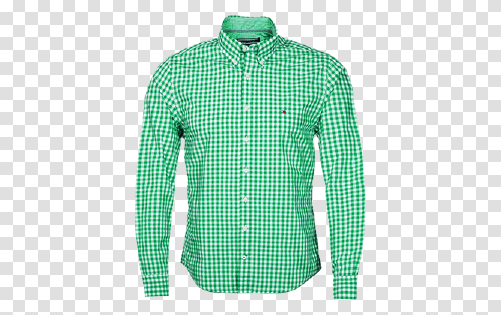 Tommy Hilfiger Green White Checkered Shirt New York Tommy Hilfiger Shirts Green, Apparel, Dress Shirt, Sleeve Transparent Png
