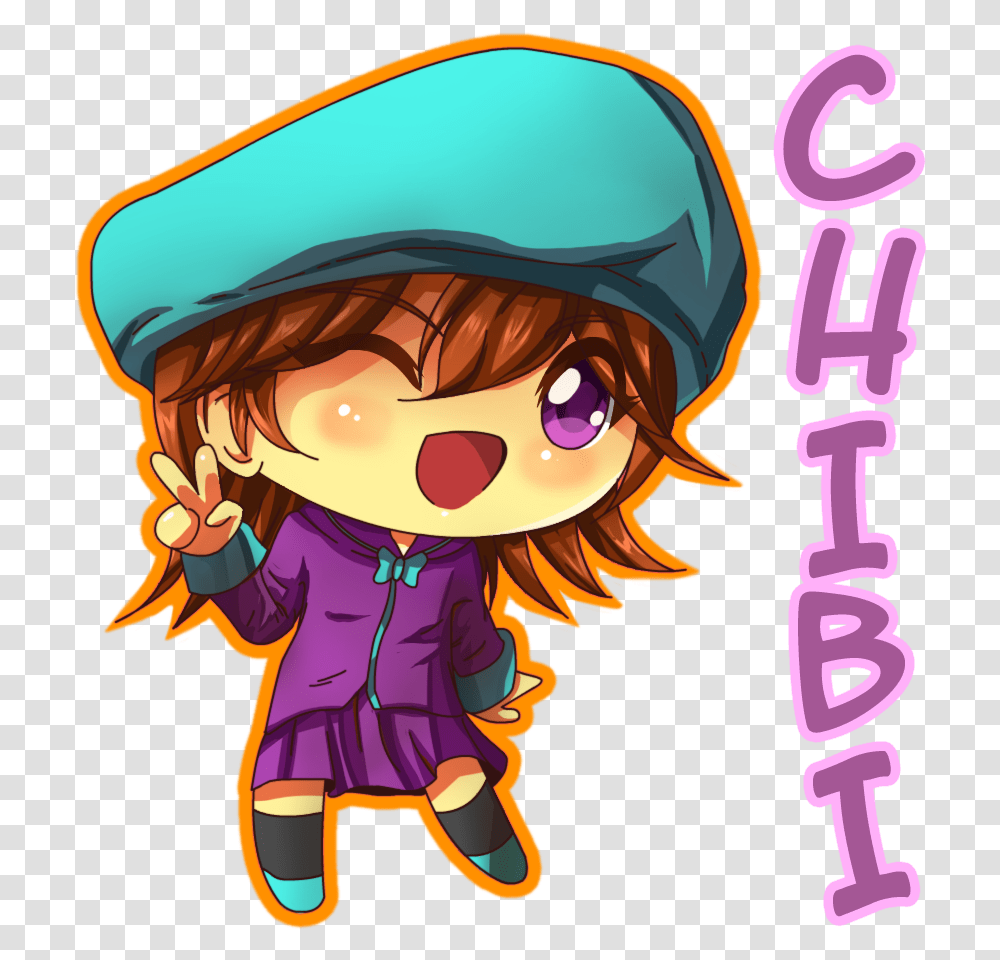 Tomoko Anime Girl In Chibi By Knightfanghentai Cartoon, Helmet, Clothing, Person, Graphics Transparent Png