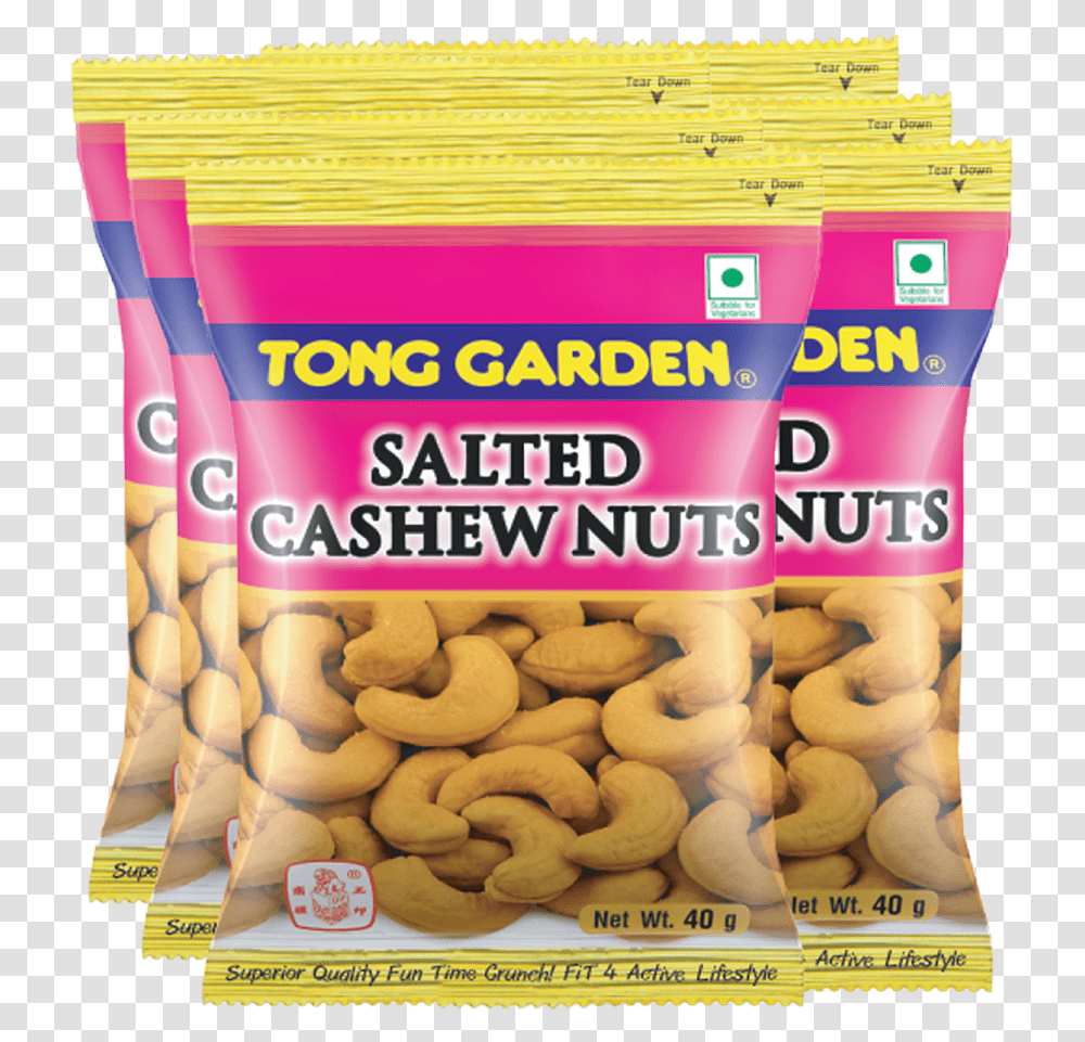 Tong Garden Salted Cashew Nuts 40g 6pcs Tong Garden Peanut Can, Plant, Vegetable, Food, Flyer Transparent Png