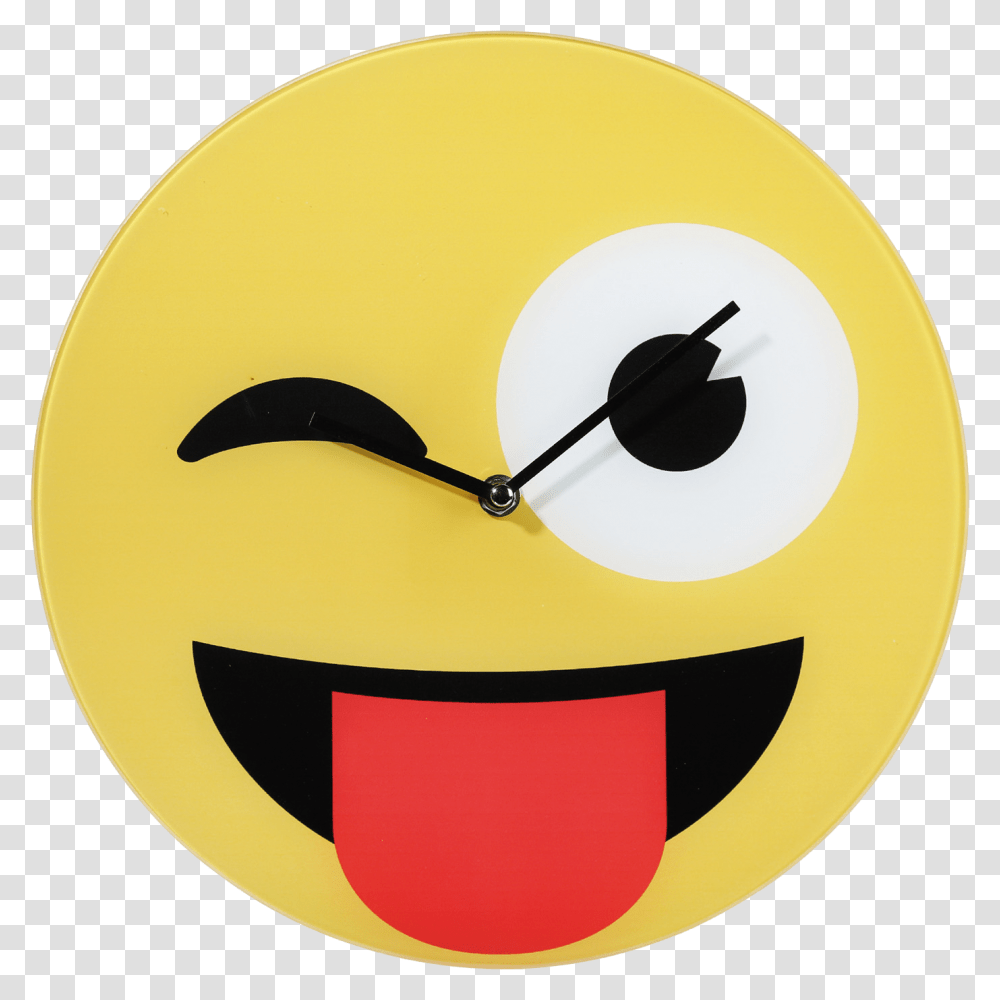 Tongue Emoji Klok Smiley, Clock, Analog Clock, Wall Clock, Alarm Clock Transparent Png