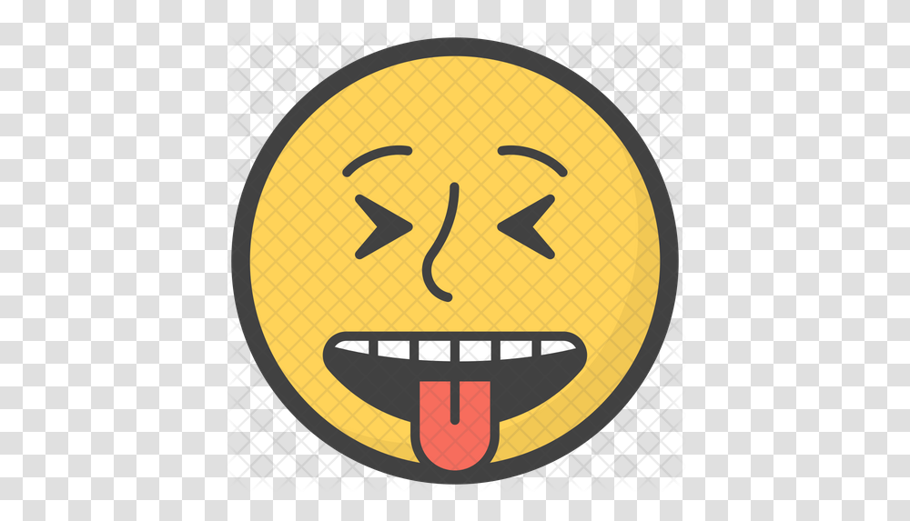 Tongue Out Emoji Icon Of Flat Circle, Symbol, Road Sign, Nuclear, Number Transparent Png