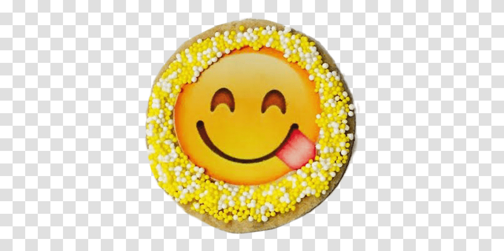 Tongue Out Emoji Sugar Cookies With Nonpareils Smiley, Sweets, Food, Confectionery, Cake Transparent Png