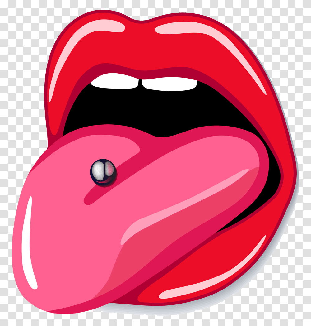 Tongue Piercing Clipart, Mouth, Helmet, Apparel Transparent Png