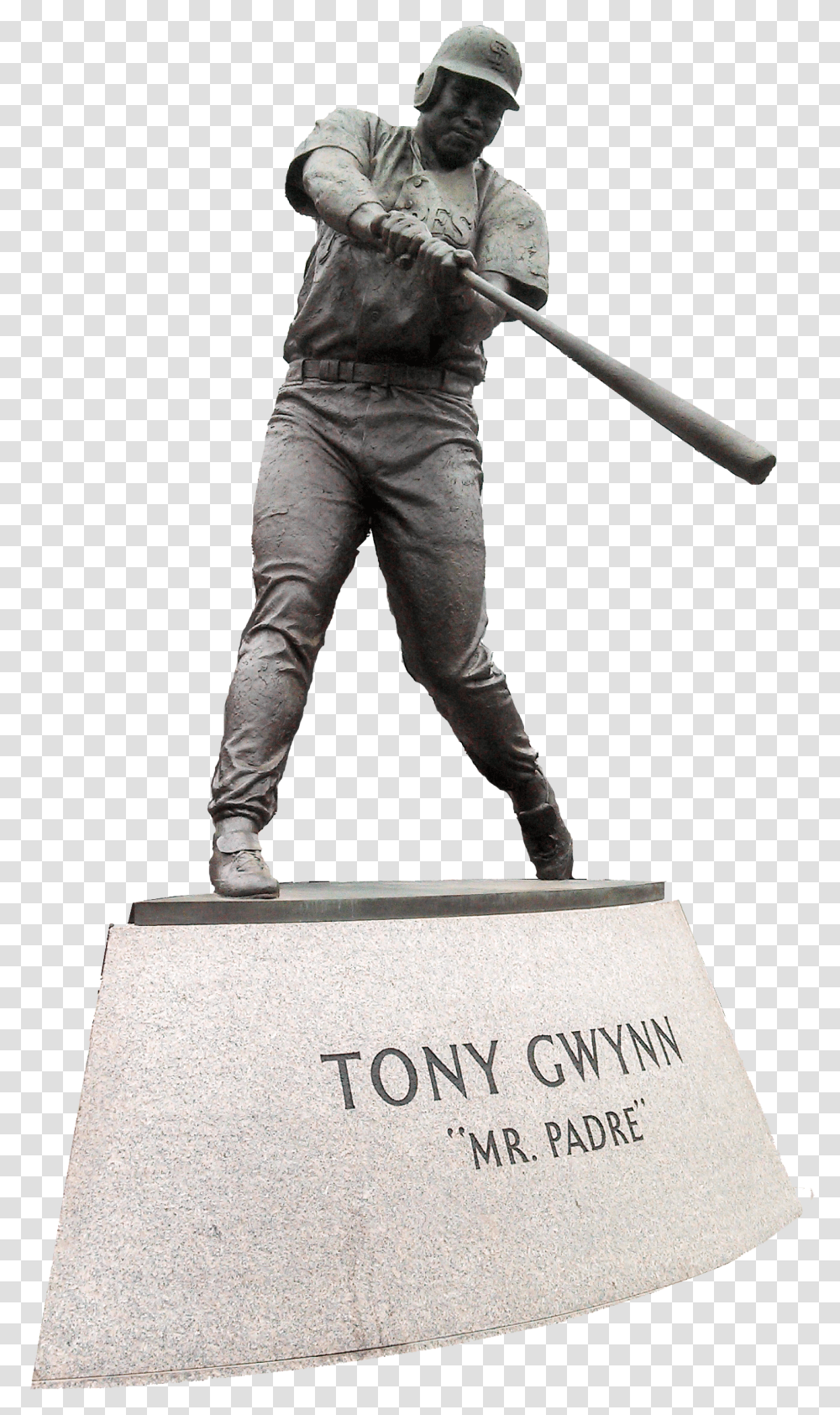Tony Gwynn Statue Outside Petco Park, Person, Human, People, Sculpture Transparent Png