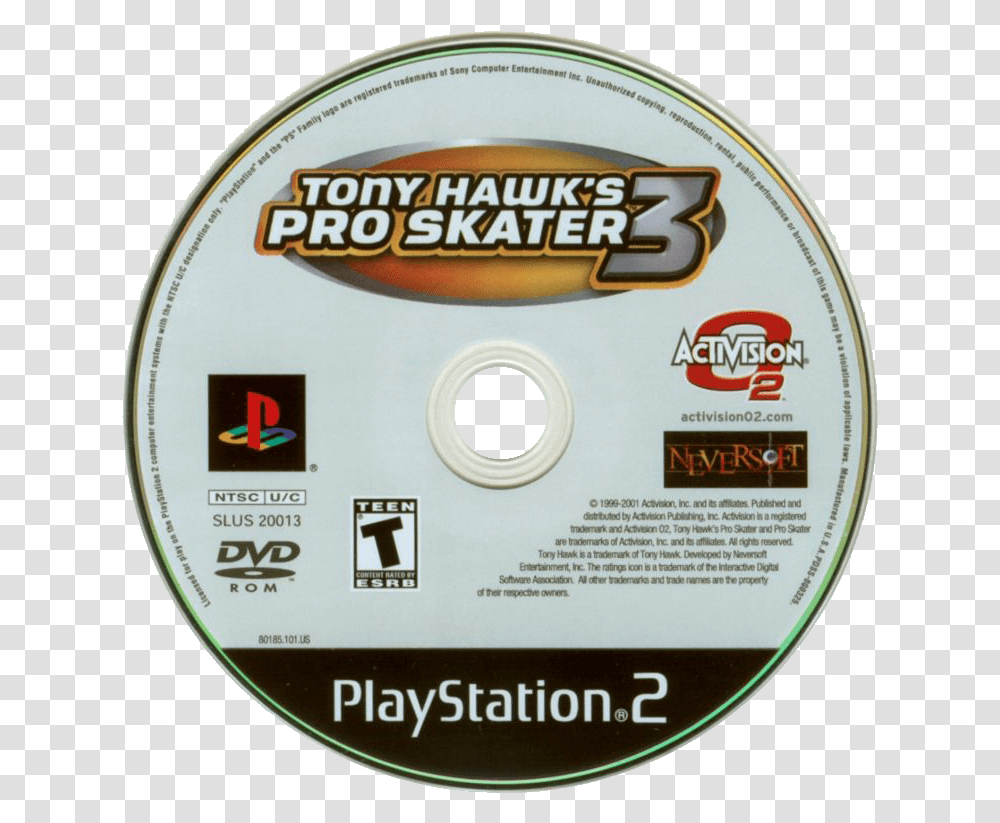 Tony Hawk's Pro Skater 3 Ps2 Cd, Disk, Dvd Transparent Png