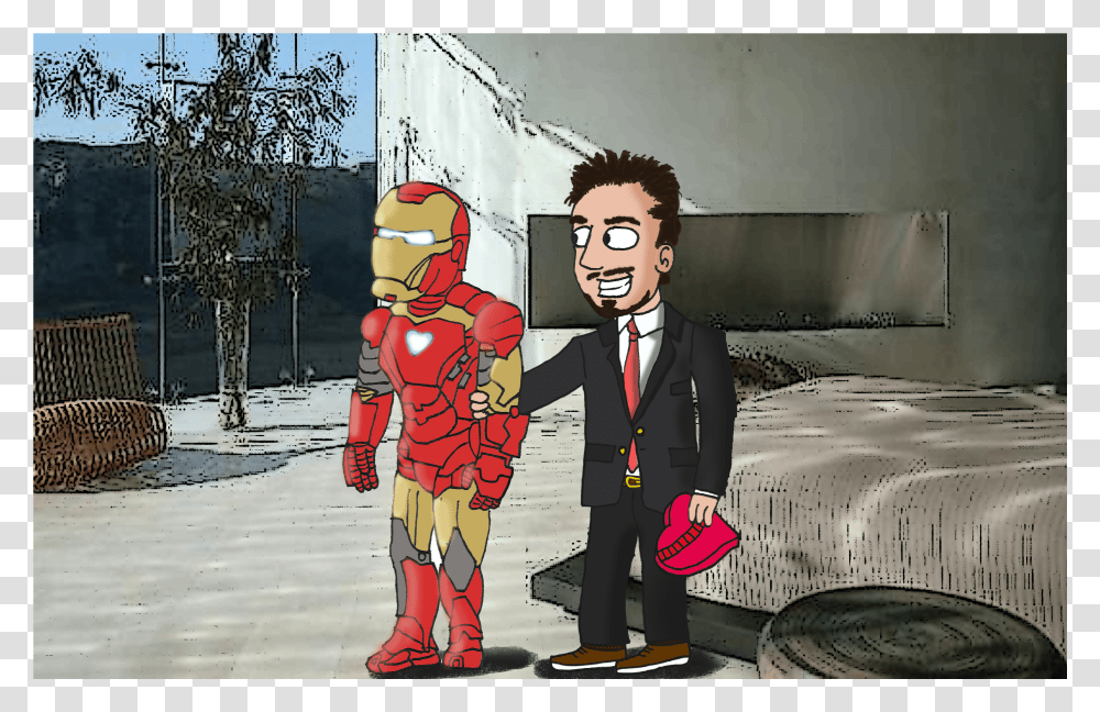 Tony Stark And Ironman Cartoon, Person, Comics, Book Transparent Png