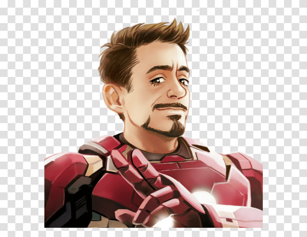 Tony Stark Iron Man Animated Cartoon, Person, Human, Head, Book Transparent Png