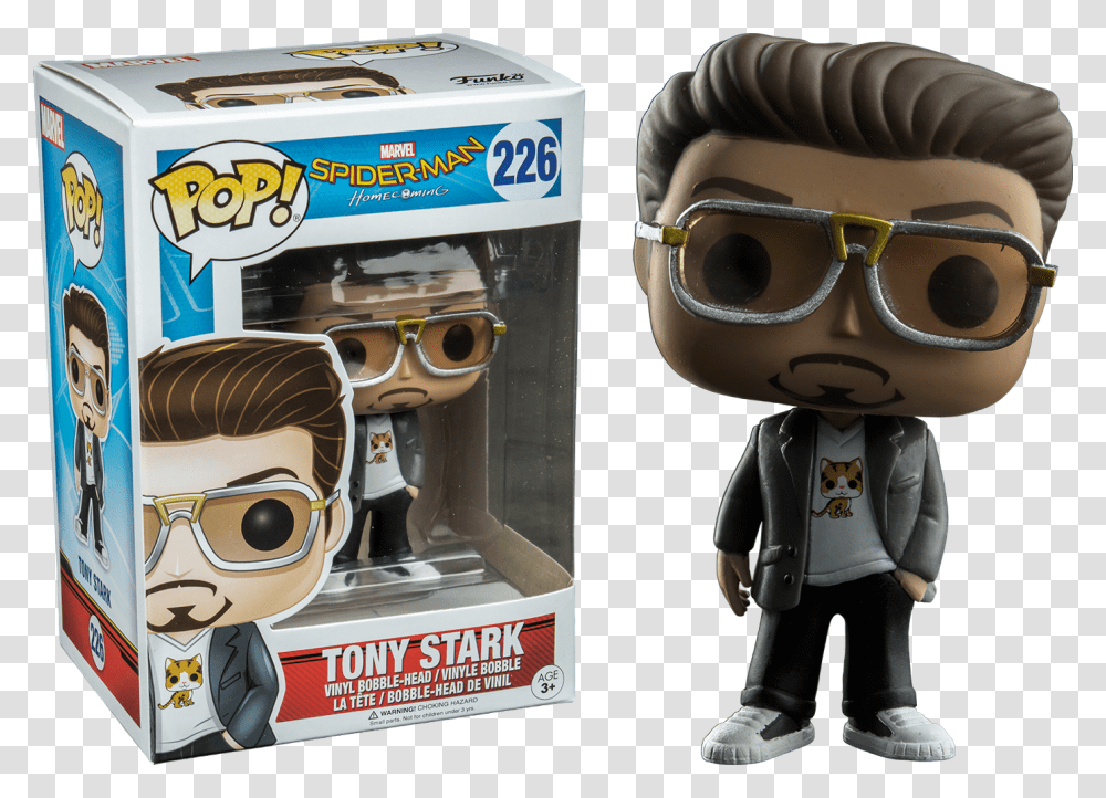 Tony Stark Spiderman Homecoming Funko Pop, Sunglasses, Accessories, Goggles, Figurine Transparent Png
