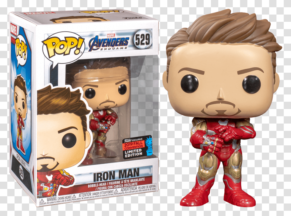 Tony Stark With Nano Gauntlet Nycc19 Pop Vinyl Figure Iron Man Endgame Funko Pop, Toy, Doll, Figurine Transparent Png