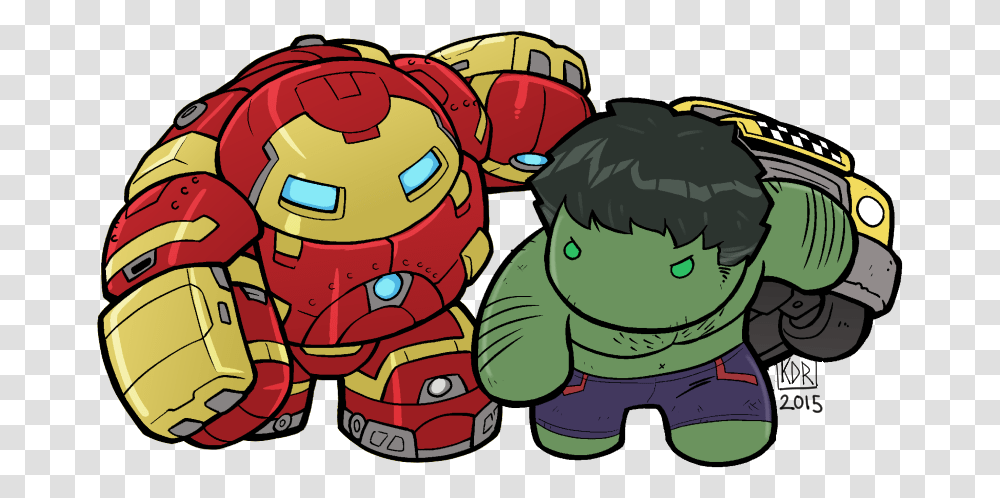 Too Cute To Fight As Lil Hulkbuster Takes Hulk Vs Hulkbuster Chibi, Pac Man, Art, Pillow, Cushion Transparent Png