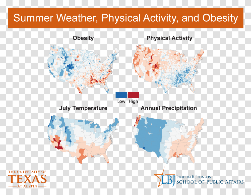 Too Hot To Exercise New Research Links Obesity To Temperature University Of Texas At Austin, Map, Diagram, Plot, Atlas Transparent Png
