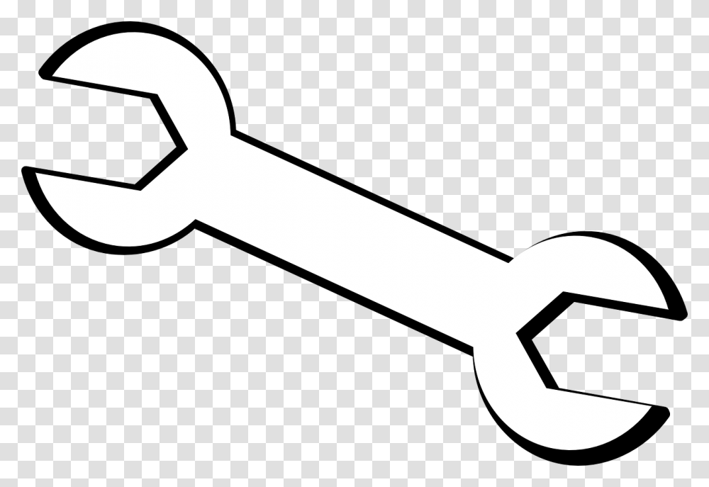Tool Wrench Spanner Outlines Tools Clipart Black And White, Axe, Key, Hammer Transparent Png