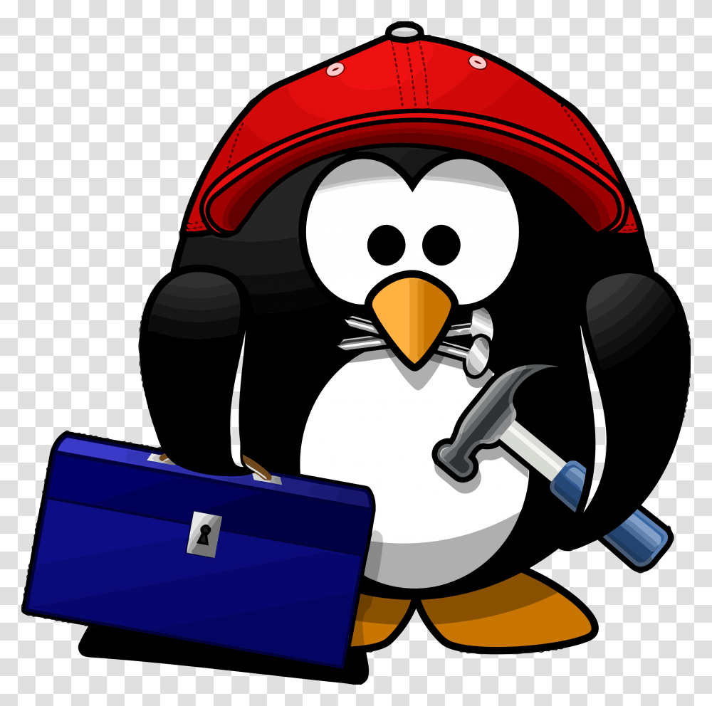 Toolbox Carpanter Penguen Clipart, Helmet, Apparel, Penguin Transparent Png