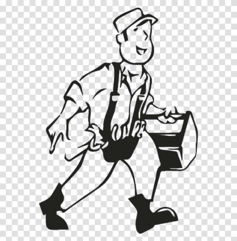 Toolbox Clipart Black And White Handyman Clipart Black And White, Person, Human, Stencil, Silhouette Transparent Png