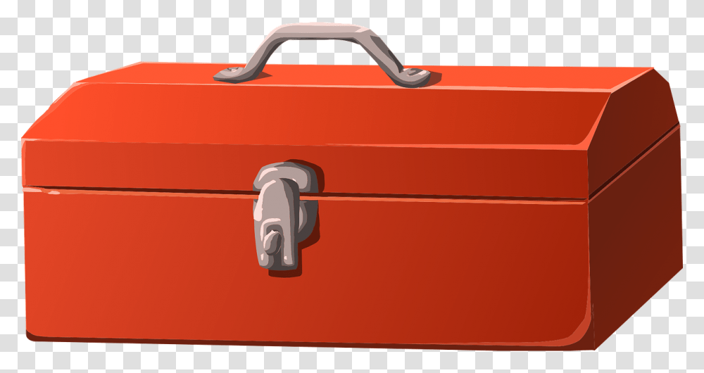 Toolbox Red Box Grey Closed Gray Metallic Steel Toolbox Clipart, Luggage, Mailbox, Letterbox, Suitcase Transparent Png