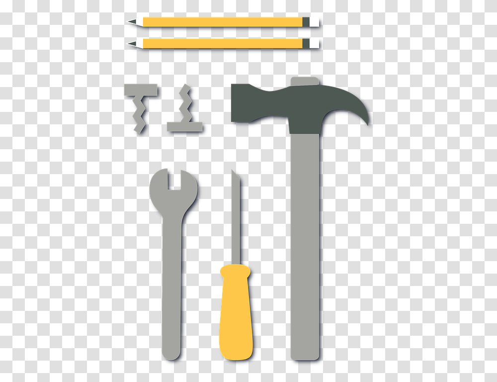 Tools Construction Hammer Pencil Screwdriver Transparent Png