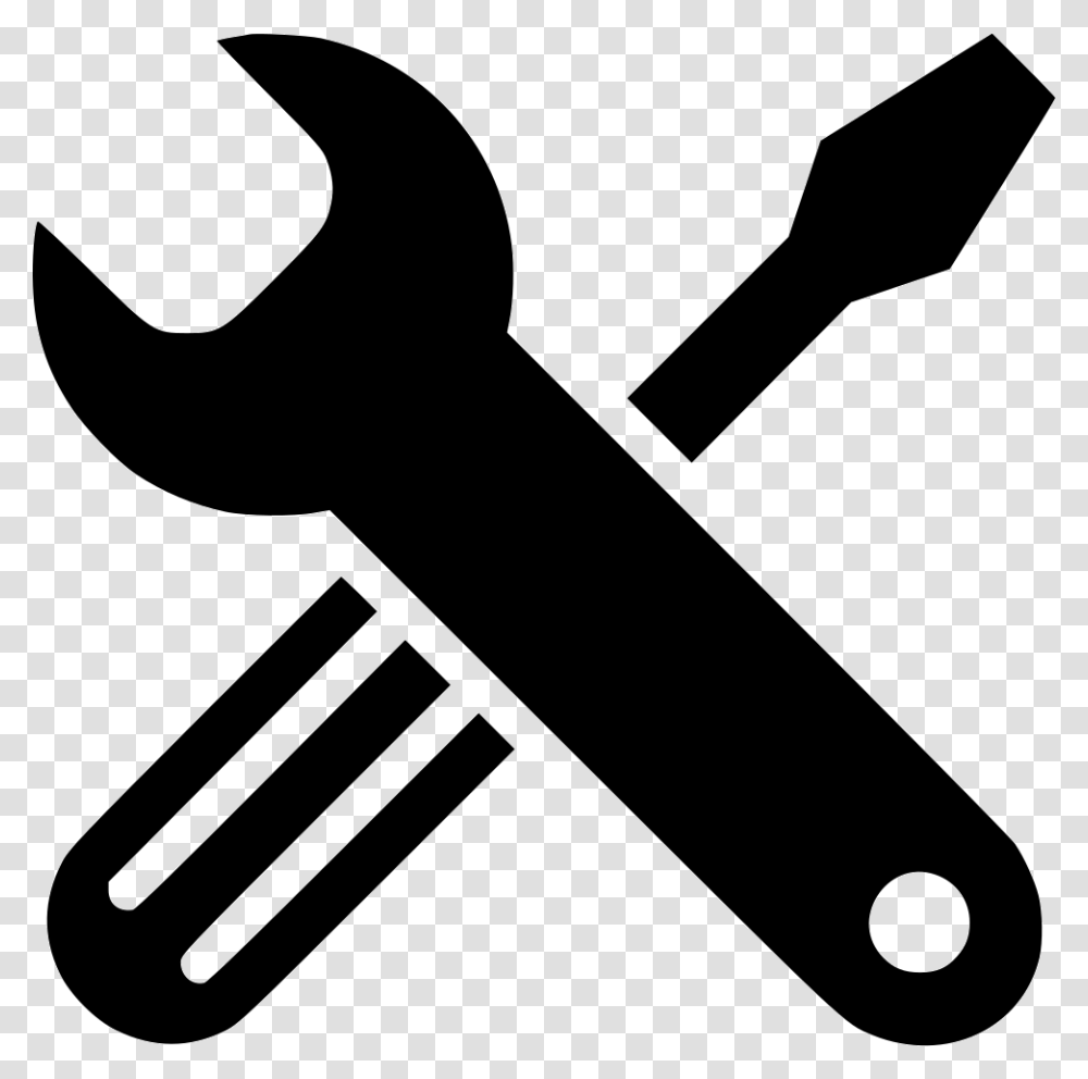 Tools Screwdriver Wrench Machine Under Maintenance Sign, Hammer, Key, Stencil, Silhouette Transparent Png