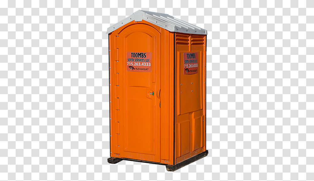 Toombs Septic Services Porta Potty Rentals Orange Porta Potty With Background, Kiosk, Door, Plant, Mailbox Transparent Png