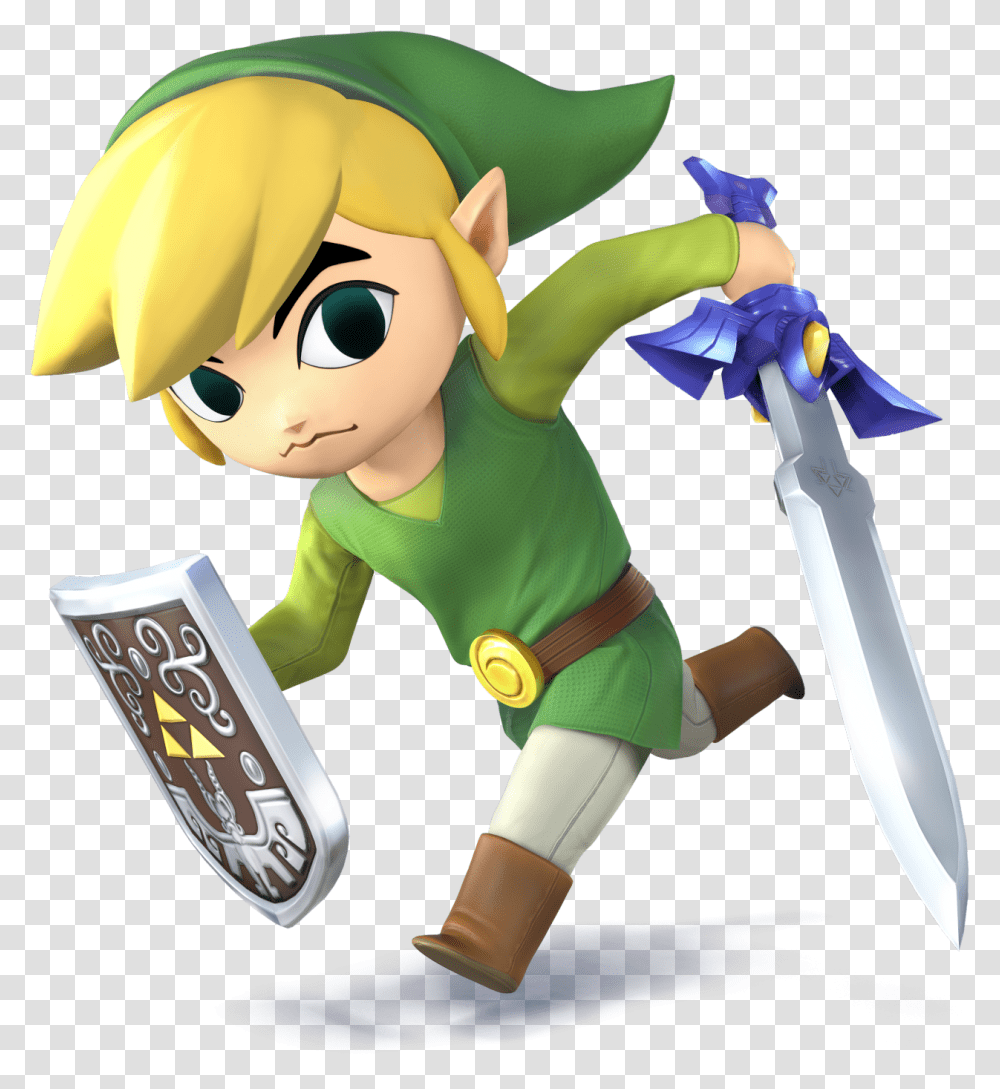 Toon Link Super Smash Bros Wii U Toon Link, Toy, Elf, Legend Of Zelda, Person Transparent Png