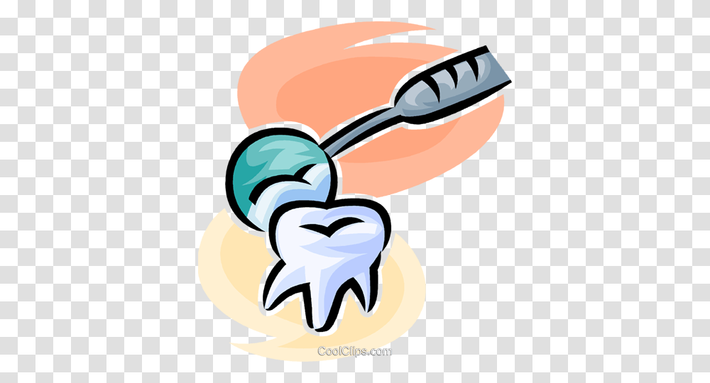 Tooth And A Dentists Mirror Royalty Free Vector Clip Art, Tool, Brush, Scissors, Weapon Transparent Png