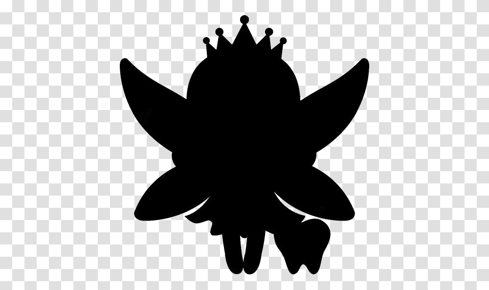 Tooth Fairy Black And White Silhouette, Bow, Leaf, Plant Transparent Png