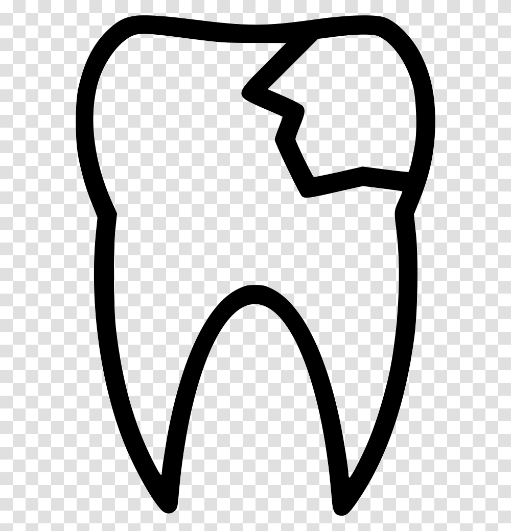 Tooth Teeth Chipped Broken Teeth Icon, Stencil, Logo, Trademark Transparent Png