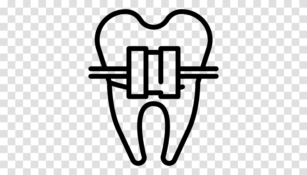 Tooth With Braces, Stencil, Hand, Light Transparent Png