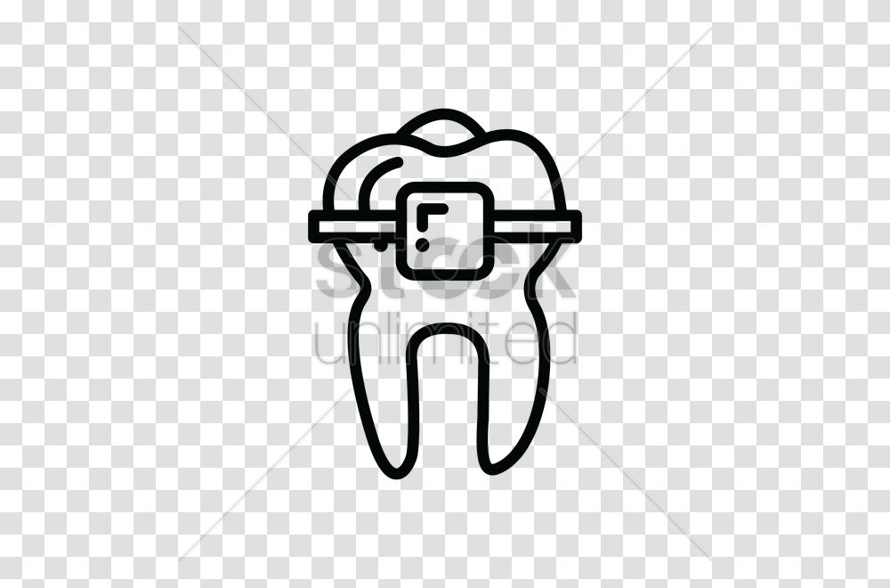 Tooth With Braces Vector Image, Bow, Incense, Wand Transparent Png