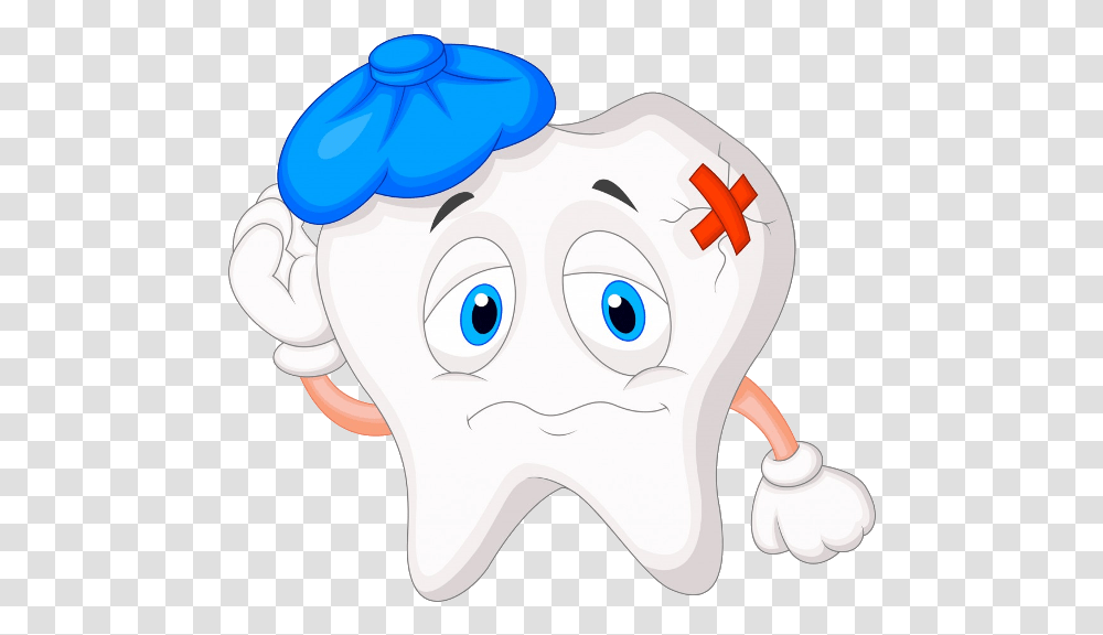 Tooth With Crown Clipart Banner Free Library Funny Sick Tooth Cartoon, Toy, Performer, Mammal, Animal Transparent Png