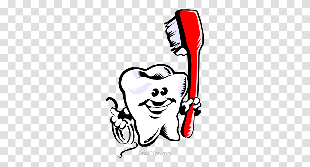 Tooth With Toothbrush Royalty Free Vector Clip Art Illustration, Stencil, Leisure Activities, Hand, Label Transparent Png