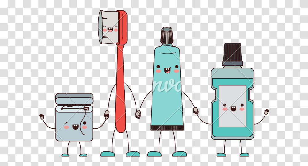 Toothbrush And Floss Toothbrush Toothpaste And Mouthwash Cartoon, Plot, Label, Electrical Device Transparent Png