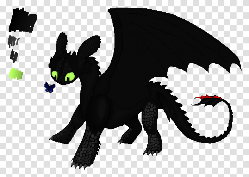 Toothless With A Butterfly Dragon Transparent Png