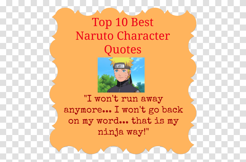Top 10 Best Naruto Quotes, Poster, Advertisement, Person, Flyer Transparent Png