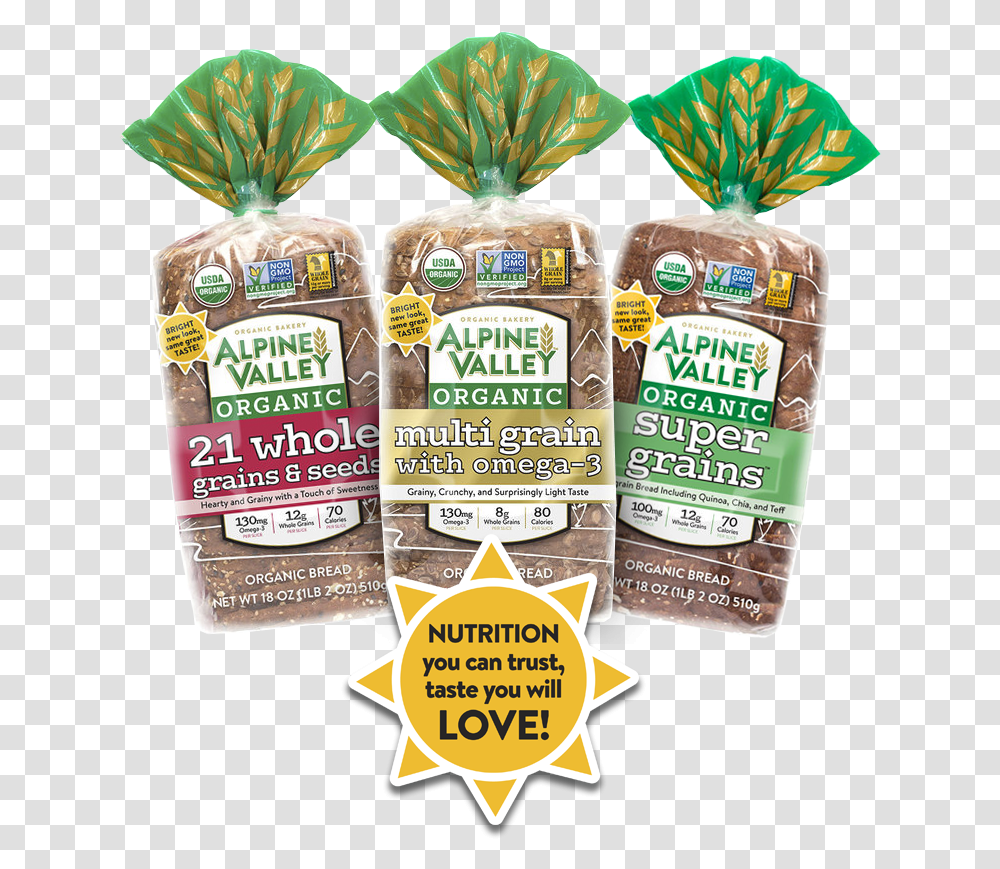 Top 3 Products Header Image V2 Alpine Valley Bread, Plant, Food, Vegetable, Nut Transparent Png