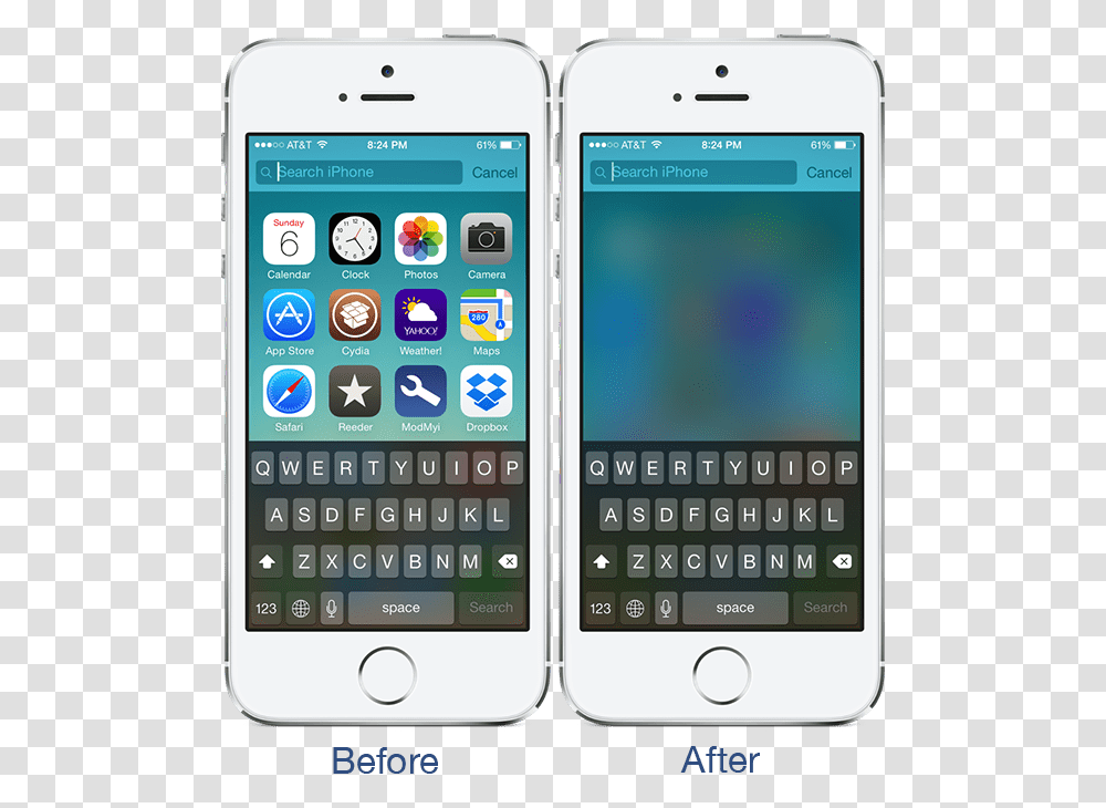 Top 30 Best Free Cydia Tweaks For Ios 7 To 712 Teclado Iphone Blur, Mobile Phone, Electronics, Cell Phone Transparent Png